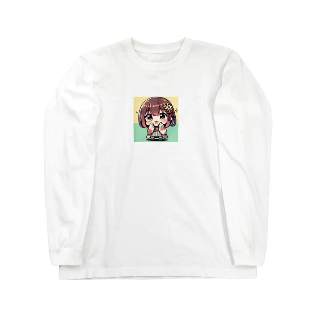 takecooの和服女子 ロングスリーブTシャツ