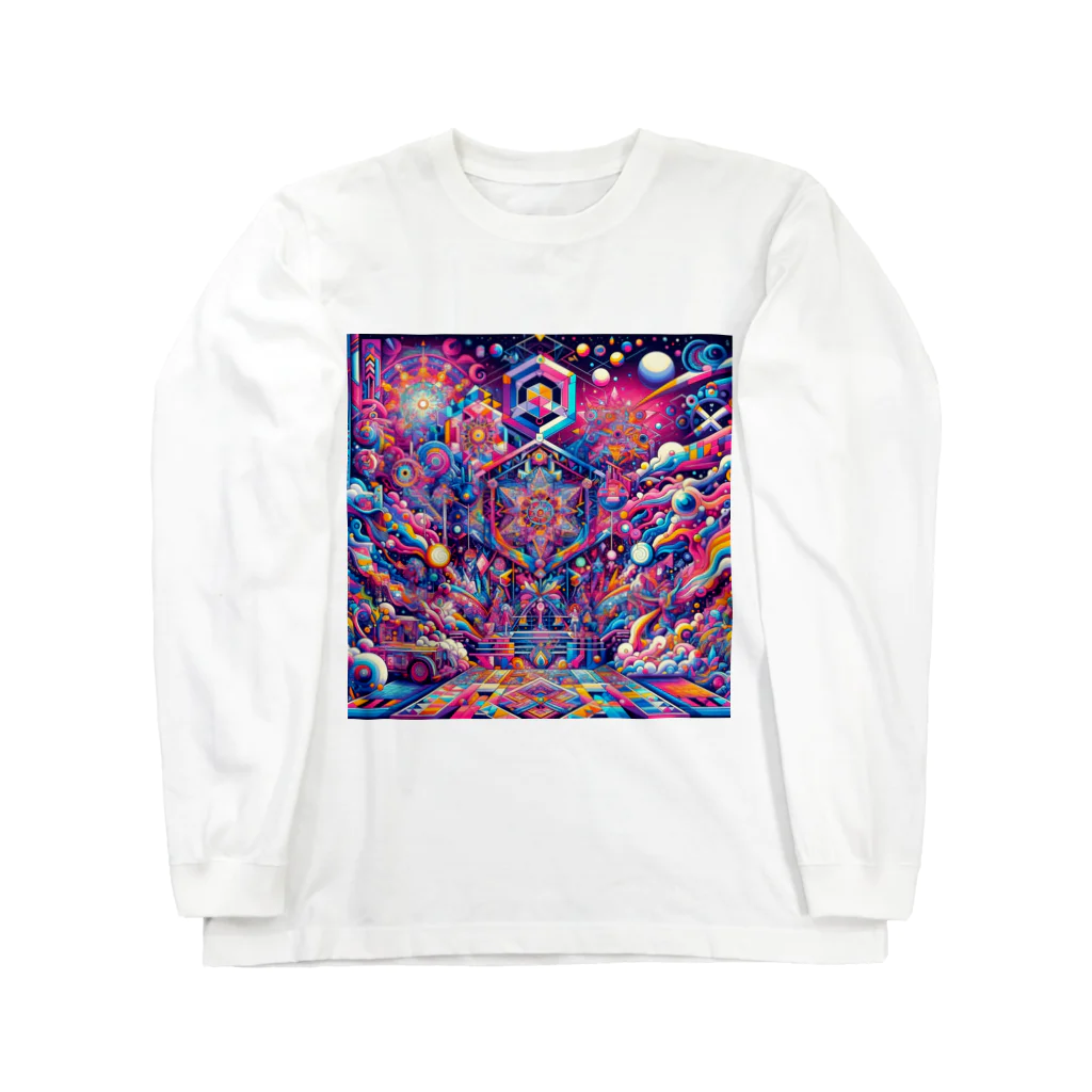 トトベス(T∴B∴M∴)🕊️の神聖リリスちゃん神殿 🌈💞31.サイケデリック宇宙アーケード商店街 Long Sleeve T-Shirt