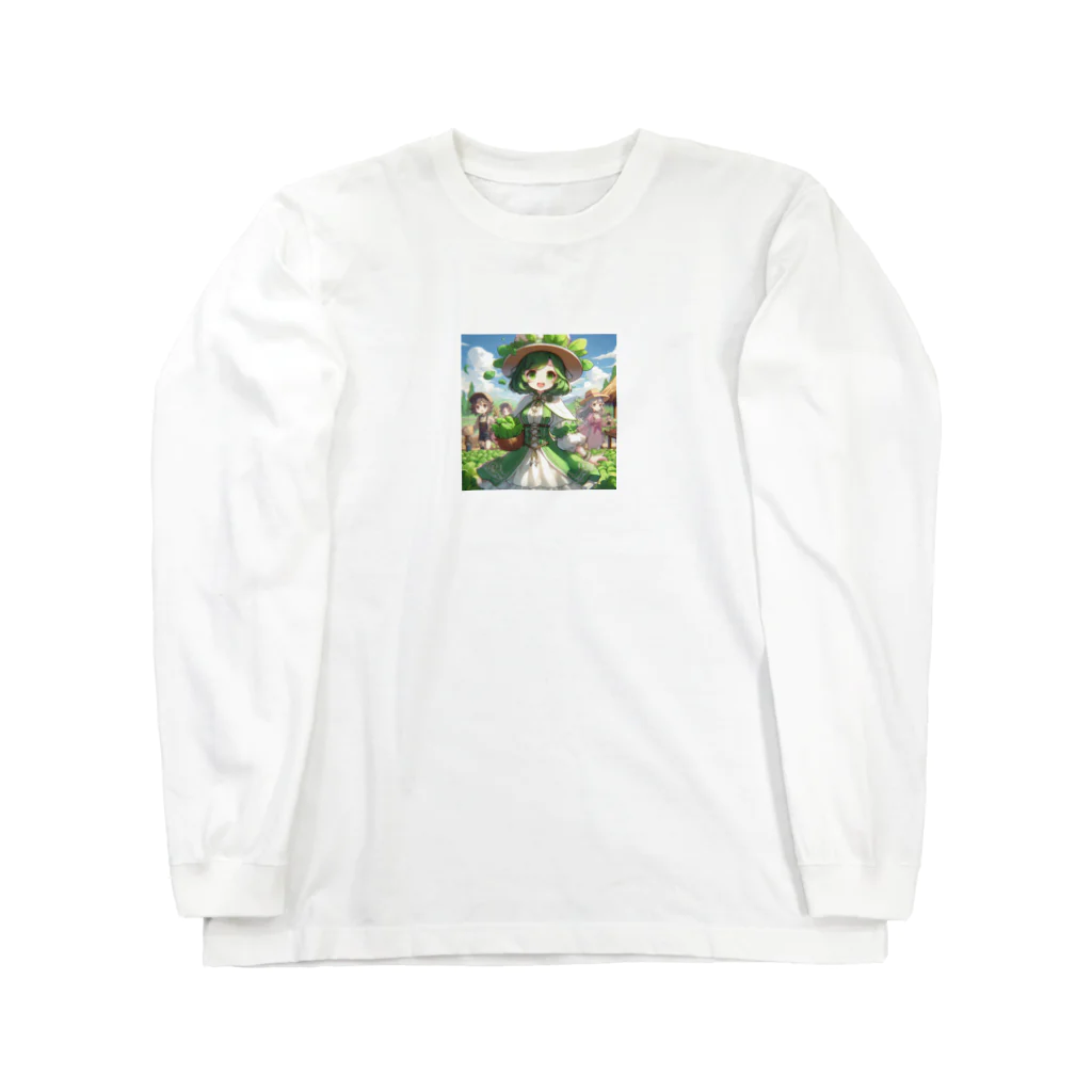 大地の宝物のほうれん草をモチーフにしたアニメキャラクター「スプリナ」 Long Sleeve T-Shirt