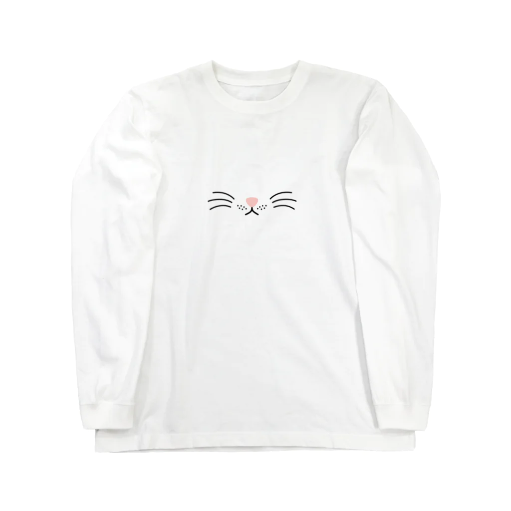 あにまるマスクのシンプルでかわいい猫の顔01 Long Sleeve T-Shirt