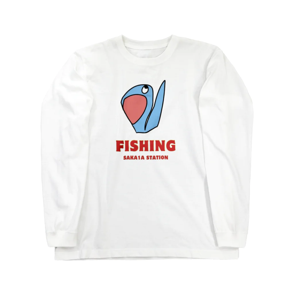 SAKA1AのSAKA1A STATION fishing LOGO Long Sleeve T-Shirt