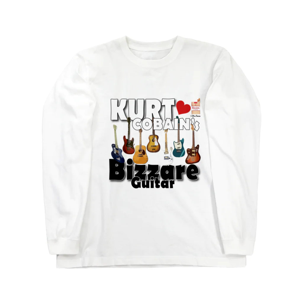 PHSG SOUND 音楽とアートのBIZZARE GUITAR ビザールギター KURT COBAIN カートコバーン ホワイト ロングスリーブTシャツ