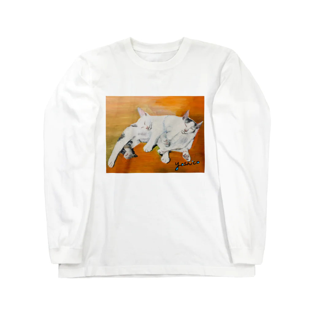 Yoshico-1655の幸せな夢をみる仔猫たち・油絵 Long Sleeve T-Shirt