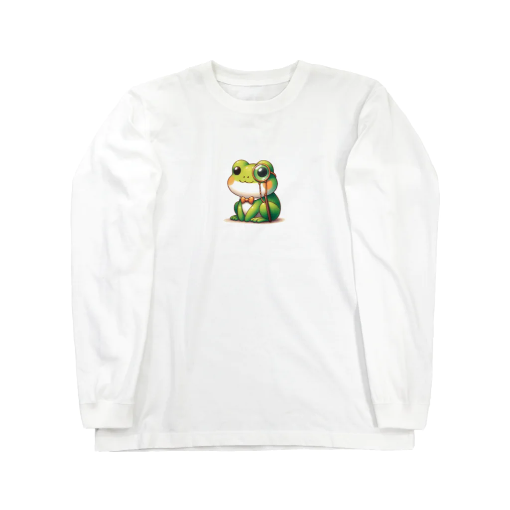 kawaiidoubututatiのカエル×めがね Long Sleeve T-Shirt