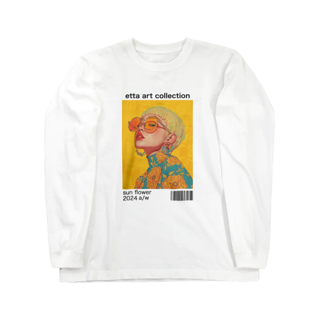 ETTA_ARTのサンフラワー ロングスリーブTシャツ