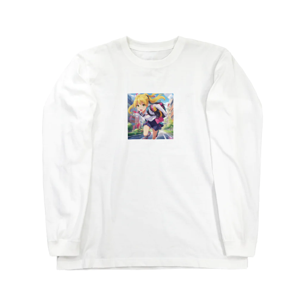 アニメ好きの野生味溢れる店J JK専門店の元気はつらつな、金髪ポニーテールJK Long Sleeve T-Shirt