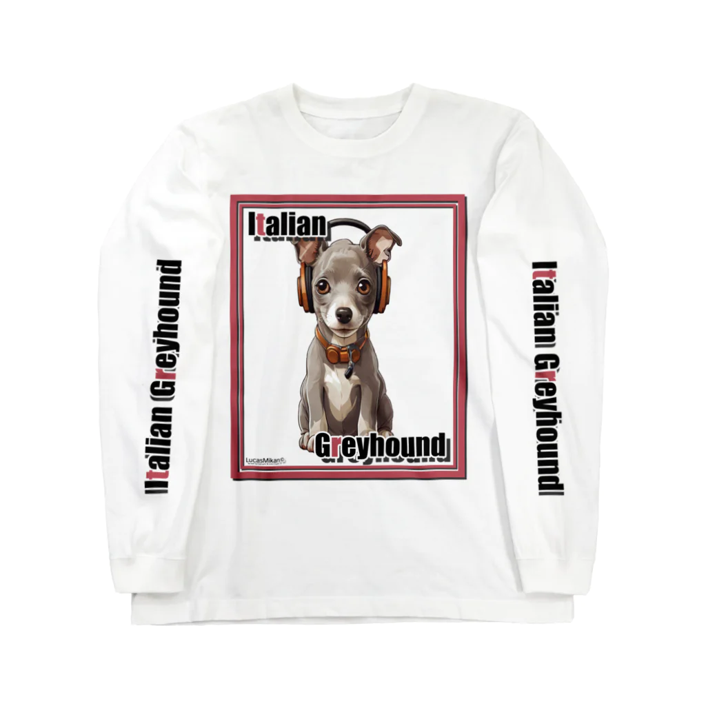 LUCASMIKAN Shopの集まれ犬好き / Gathering Dog Lover (Italian greyhound) ロングTシャツ・パーカーなど ロングスリーブTシャツ