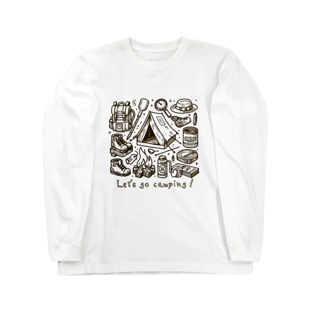 南国のキャンプに行こう！【Let's go camping!】 Long Sleeve T-Shirt