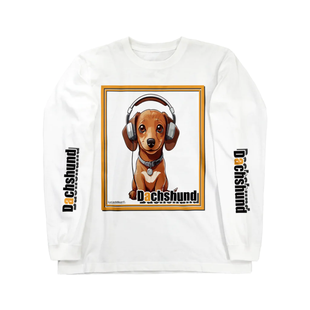 LUCASMIKAN Shopの集まれ犬好き / Gathering Dog Lover (Dachshund) ロングTシャツ、パーカーなど ロングスリーブTシャツ