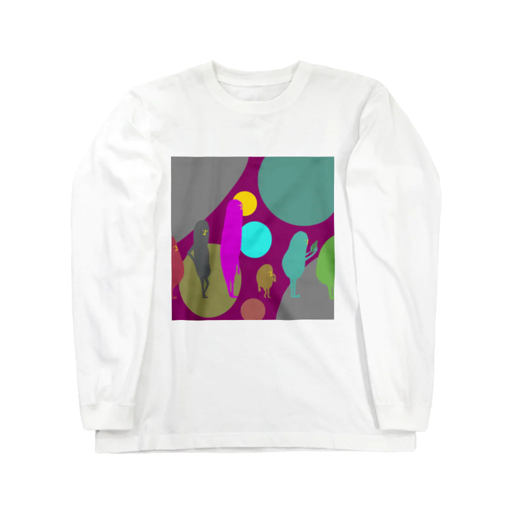 もじゃの店の行列もじゃ Long Sleeve T-Shirt