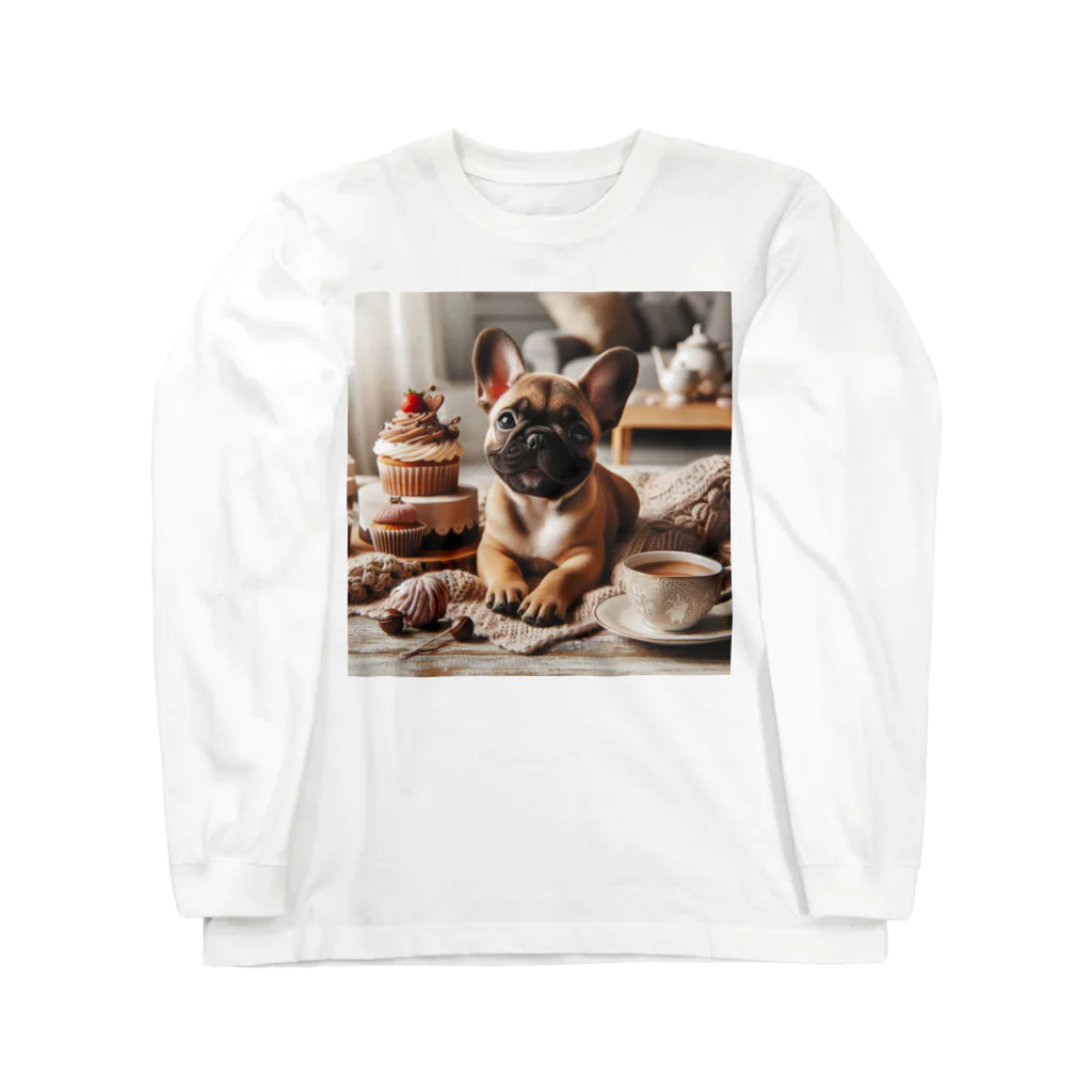 tohateのfrench bulldog tea time Long Sleeve T-Shirt