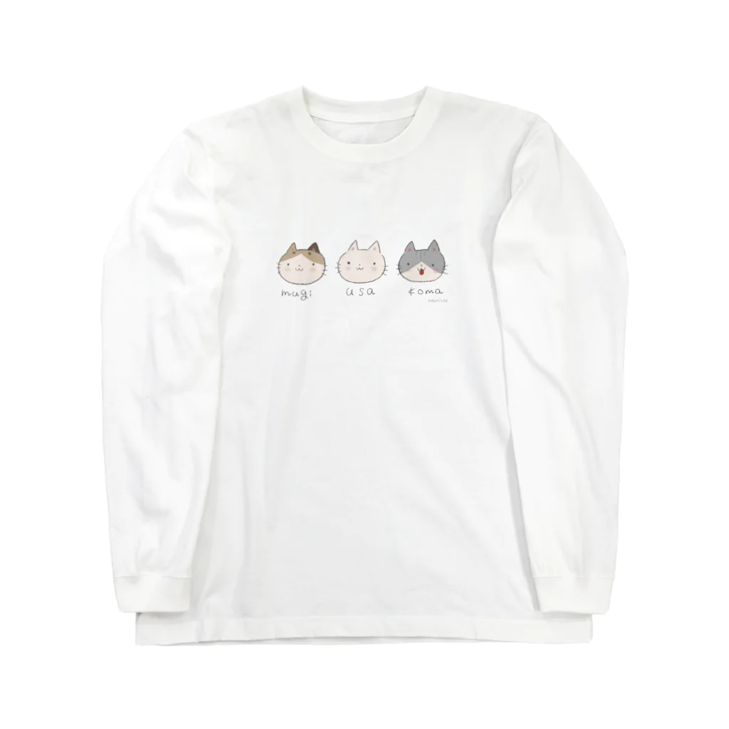 ねこてぃぶの仲良しにゃんこ ロングスリーブTシャツ