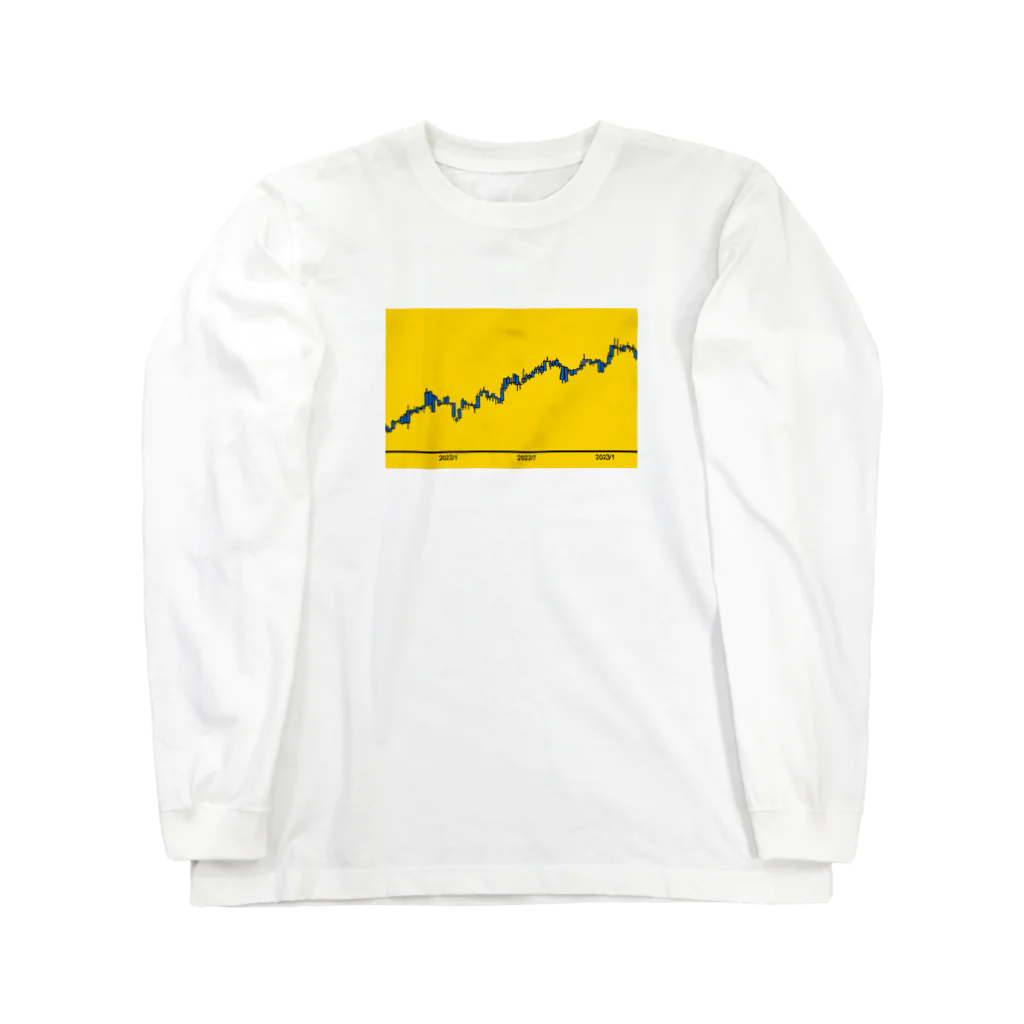 ちさきの株価チャートTシャツ Long Sleeve T-Shirt