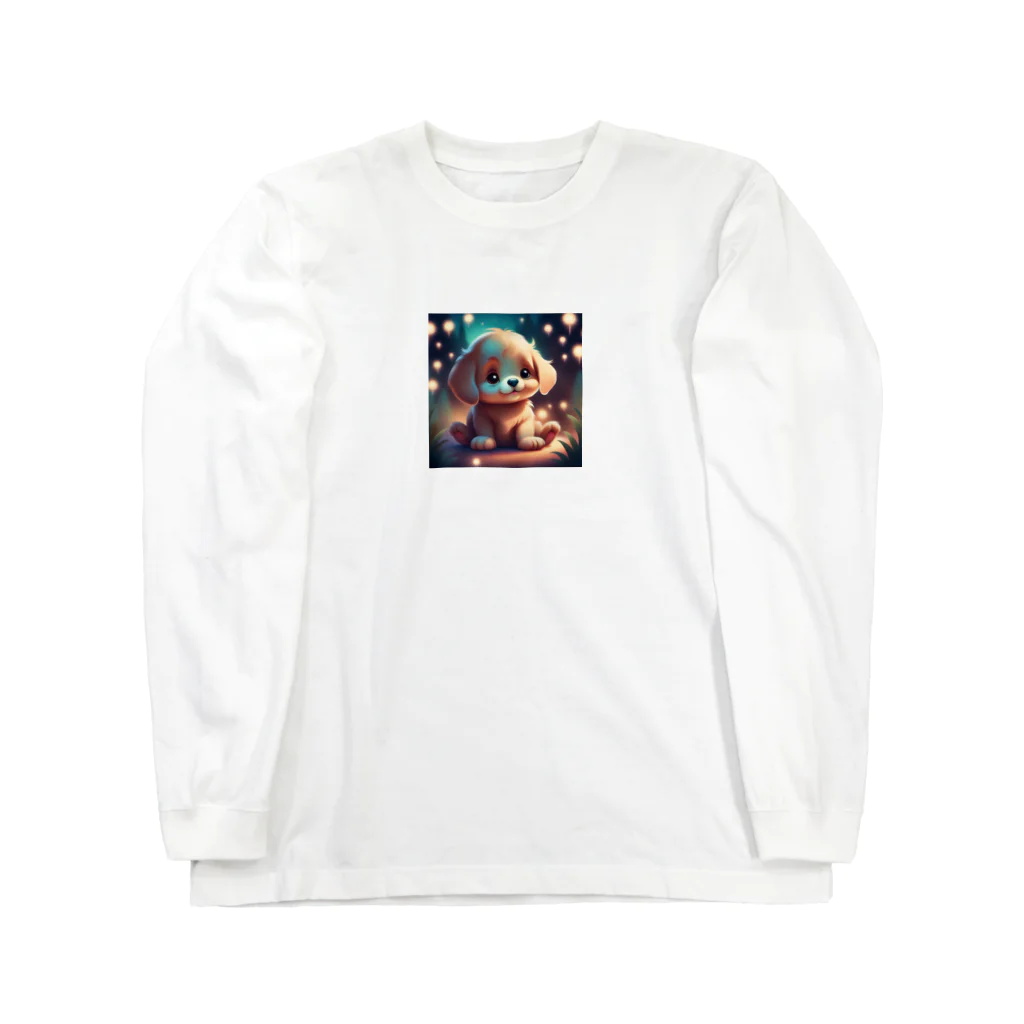 時計樹の森の幻想的な子犬グッズ Long Sleeve T-Shirt