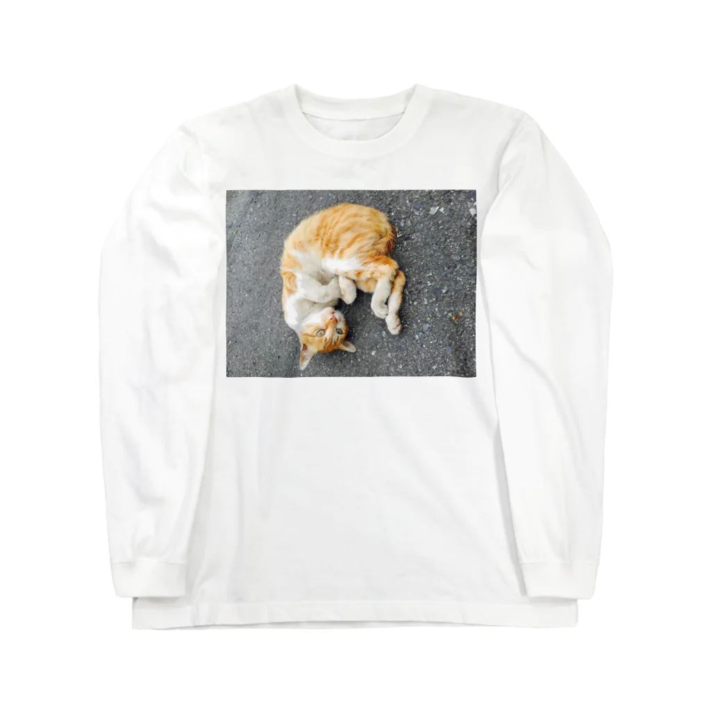 おのあきおの丸まり猫 ロングスリーブTシャツ