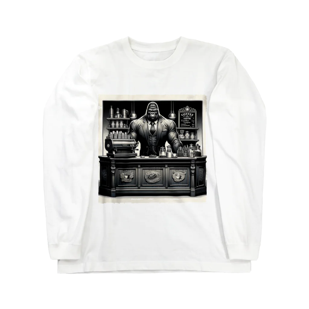 ゴリラショップのThe Mighty Gorilla Coffee Shop  Long Sleeve T-Shirt