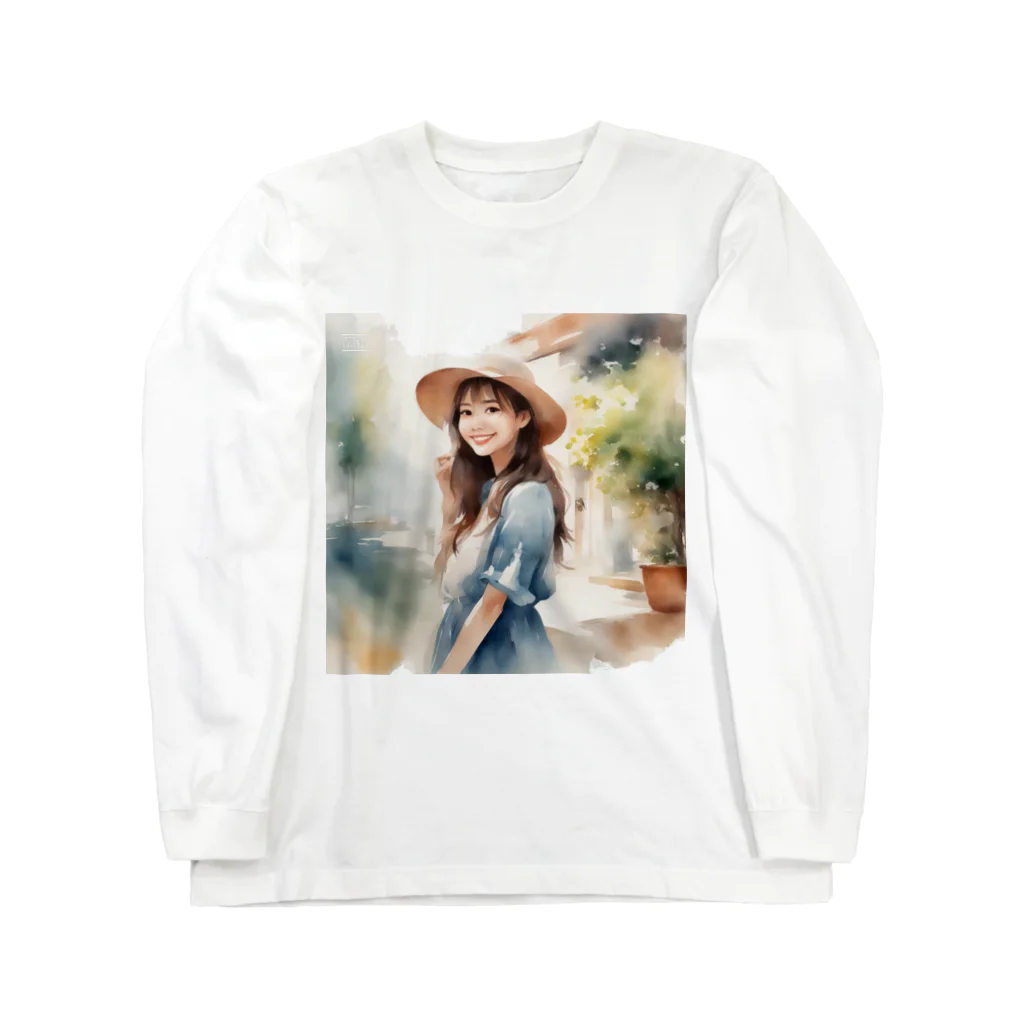 ura3_の麦わら帽子の女の子 Long Sleeve T-Shirt