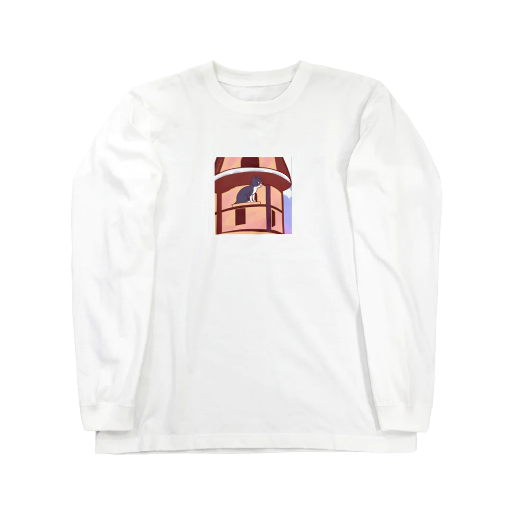 tak12_12の高台から見下ろす猫 Long Sleeve T-Shirt