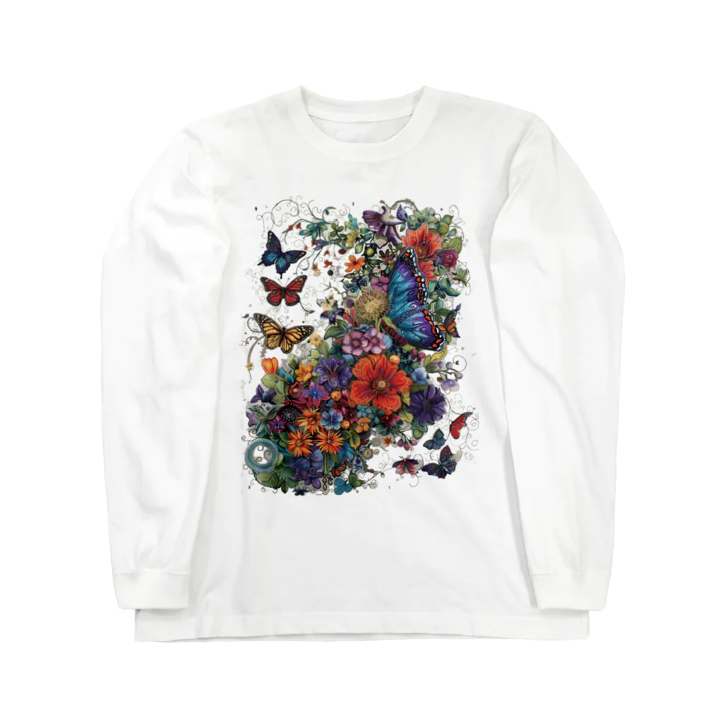 Chi3の涼と花のハーモニー ロングスリーブTシャツ