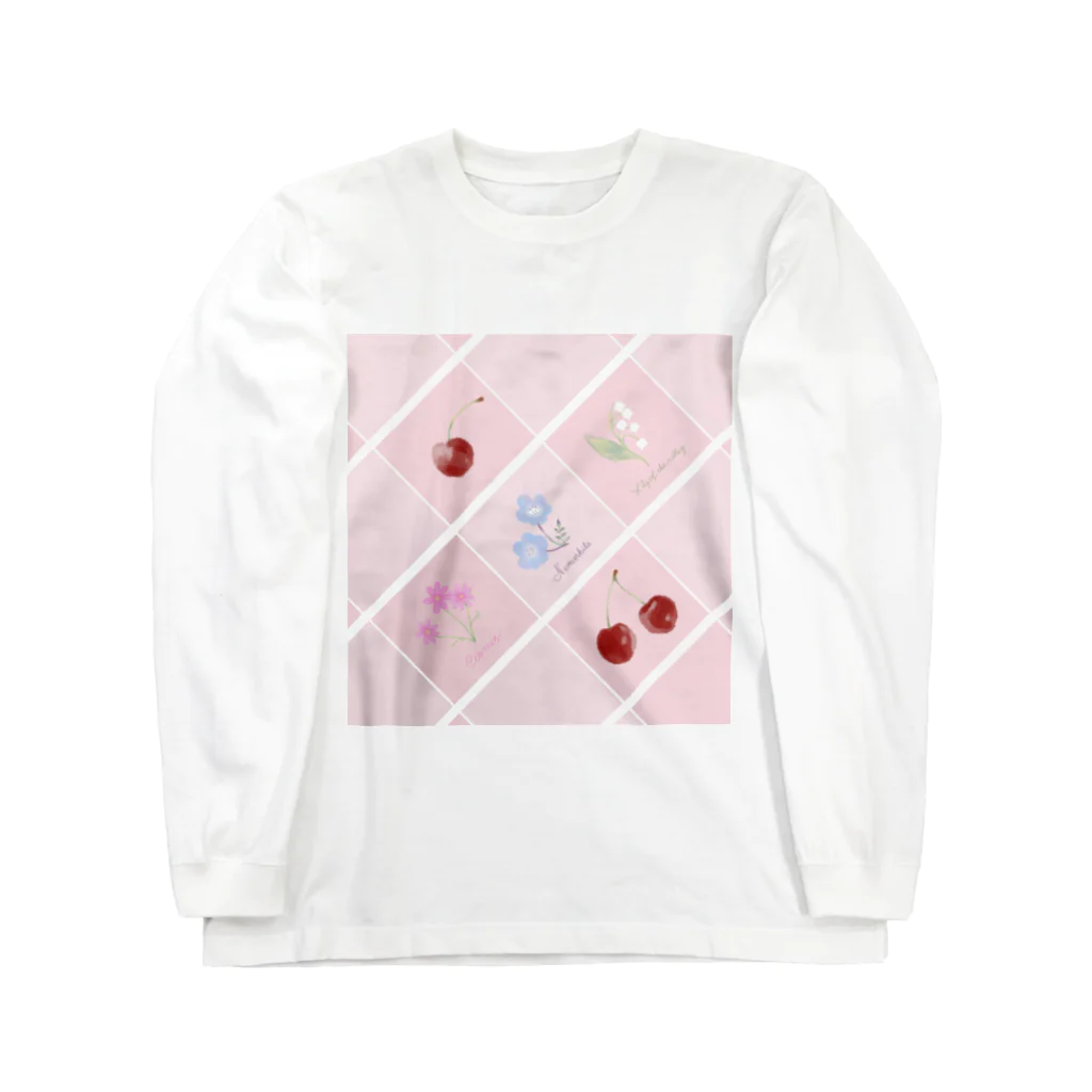 Matute girlのCherry & Flower Long Sleeve T-Shirt