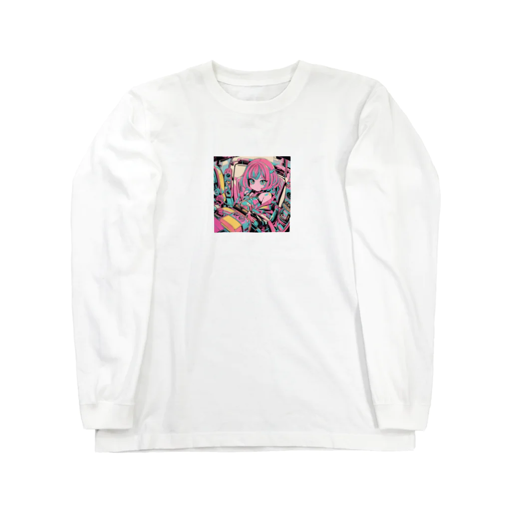 カピパーラ🐻のコックピット♪操縦席ガール♪ Long Sleeve T-Shirt