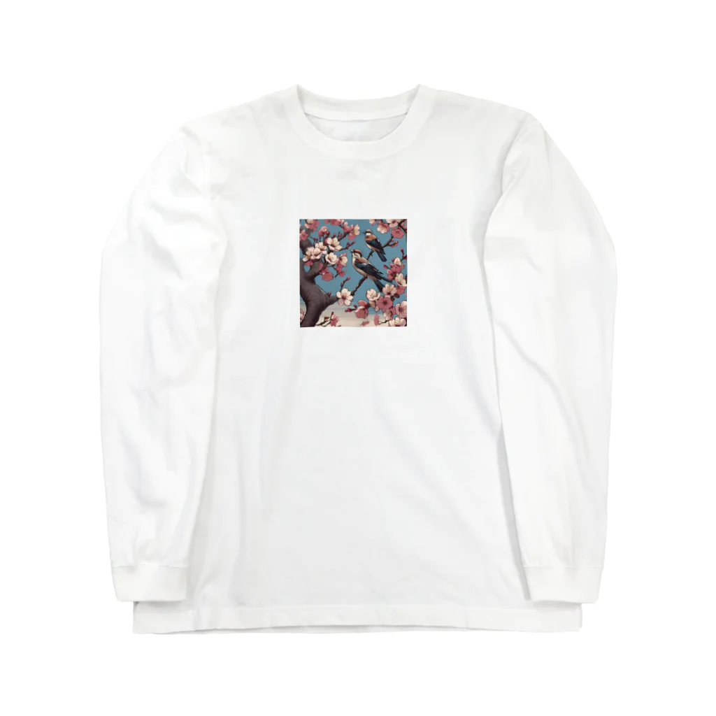 ウェブエンパイアの桜と雀（Cherry blossom & sparrow)  01 Long Sleeve T-Shirt