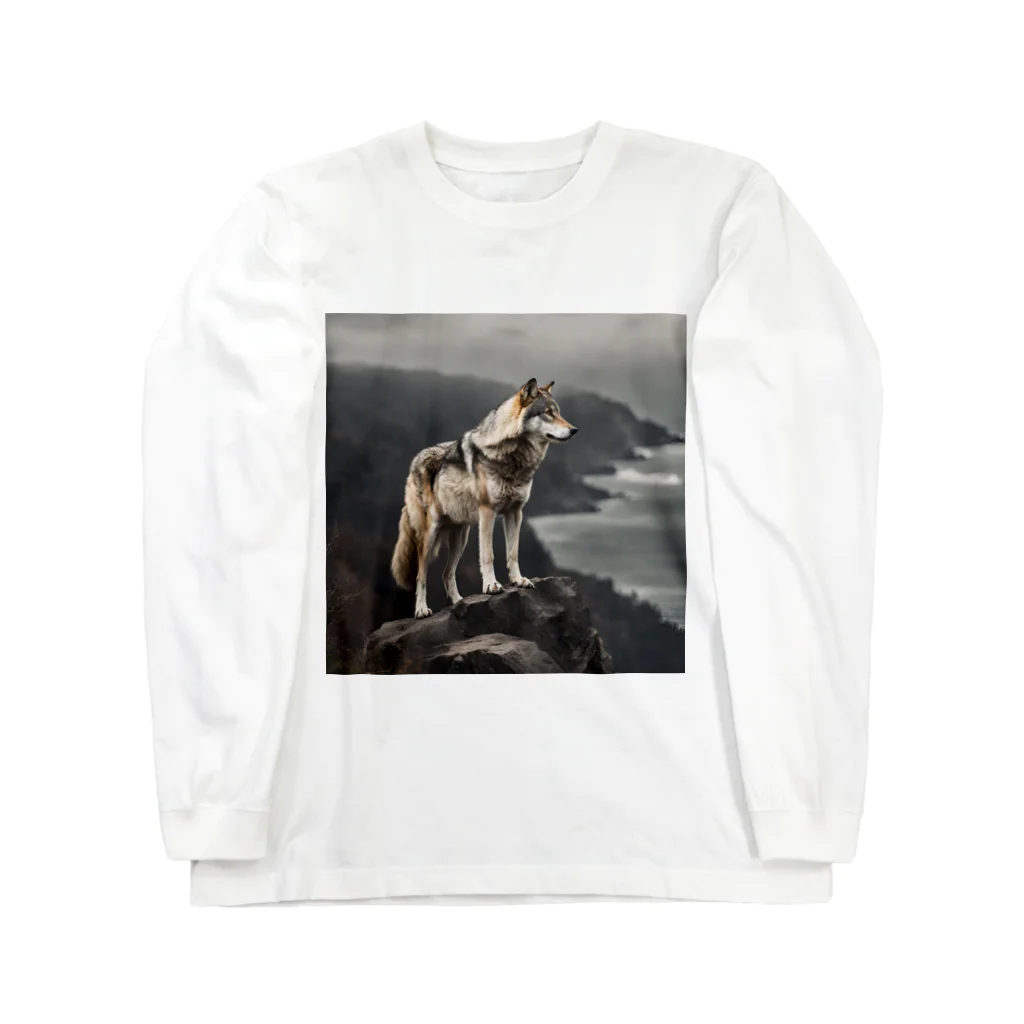 Moon_Howlの崖端の狼 Long Sleeve T-Shirt