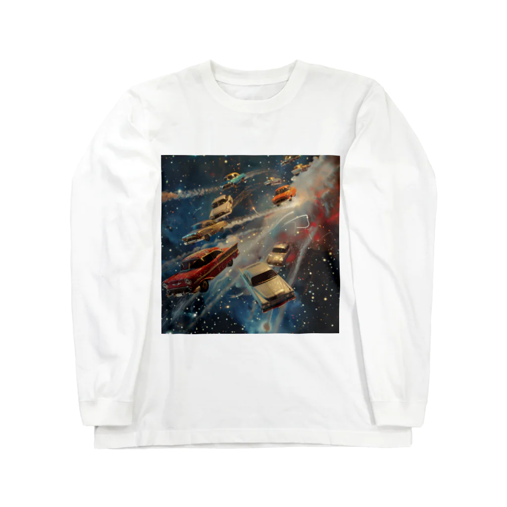 MistyStarkの宇宙を飛び交う車たち Long Sleeve T-Shirt