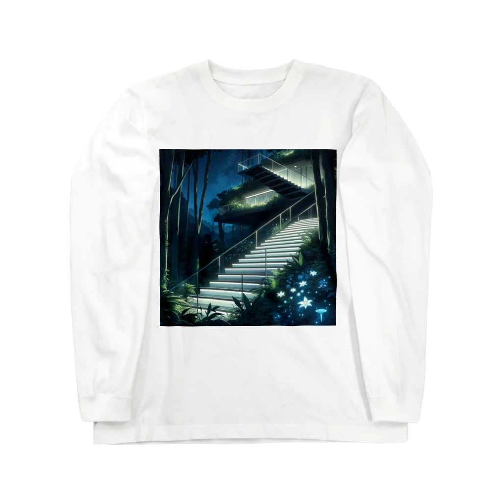 Irregular is beautifulのA Nighttime Journey through the Enchanted Forest Long Sleeve T-Shirt