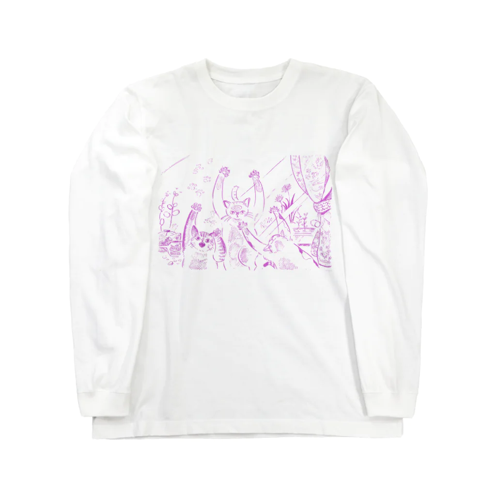 バンザイ猫ちゃんのバンザイ猫シリーズNo.６ Long Sleeve T-Shirt