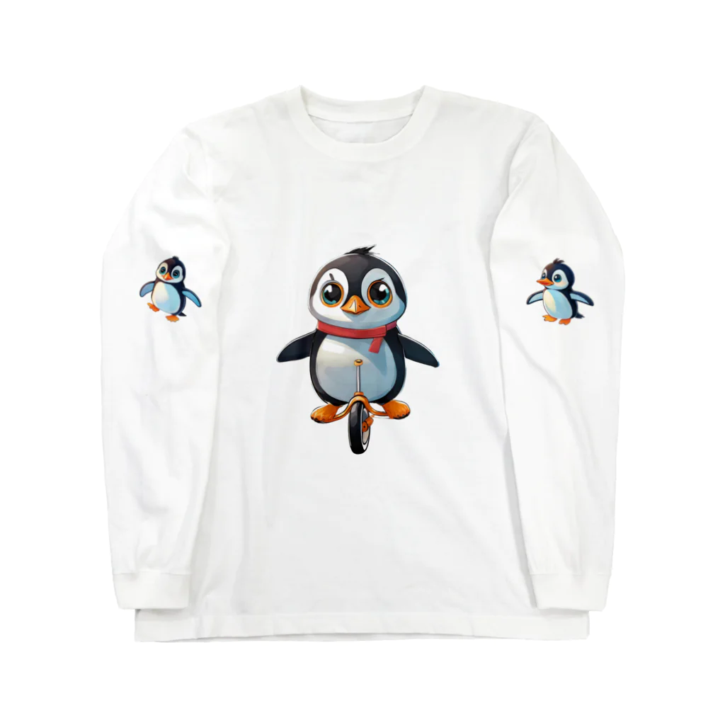 いろは物語のペンギンが一輪車に乗る！ Long Sleeve T-Shirt