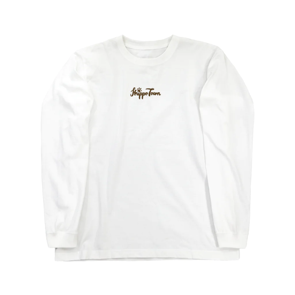 ShippoTownのギターキャット・レコード風デザインギター（裏面） Long Sleeve T-Shirt