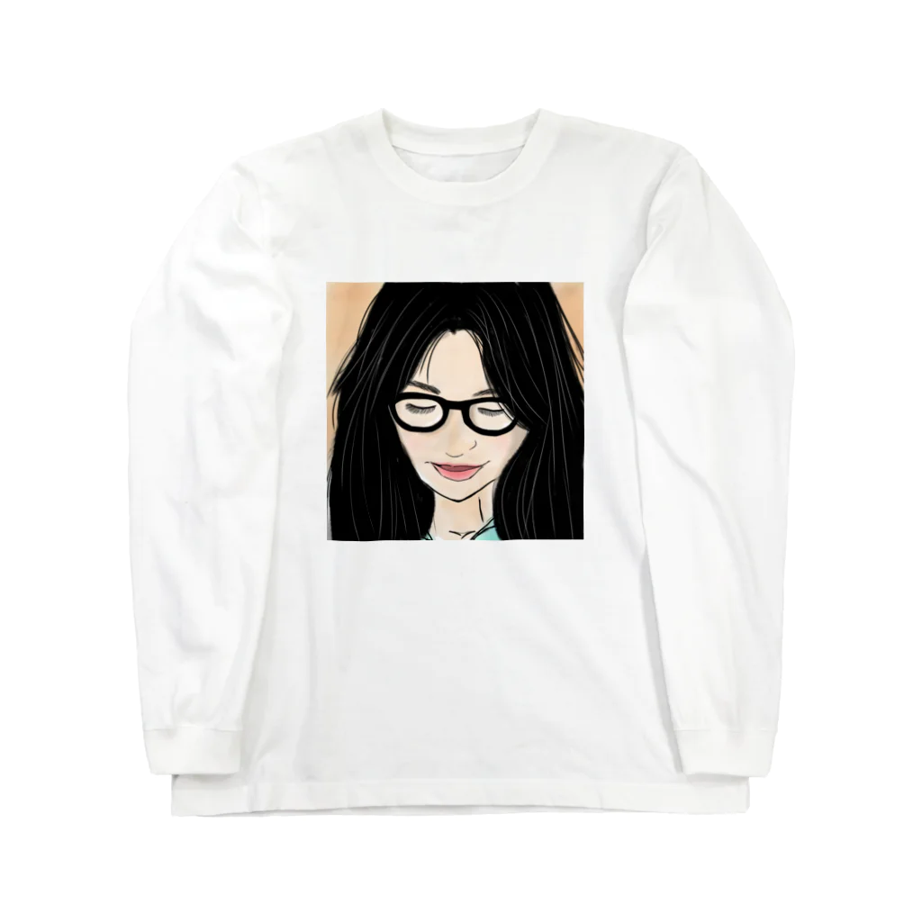 みつまめこshopのメガネ美人 Long Sleeve T-Shirt