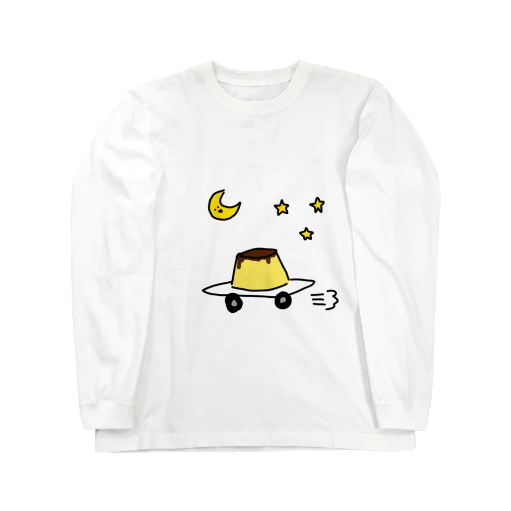 愛と幸せの魔法使いの月夜に駆けるプリン Long Sleeve T-Shirt