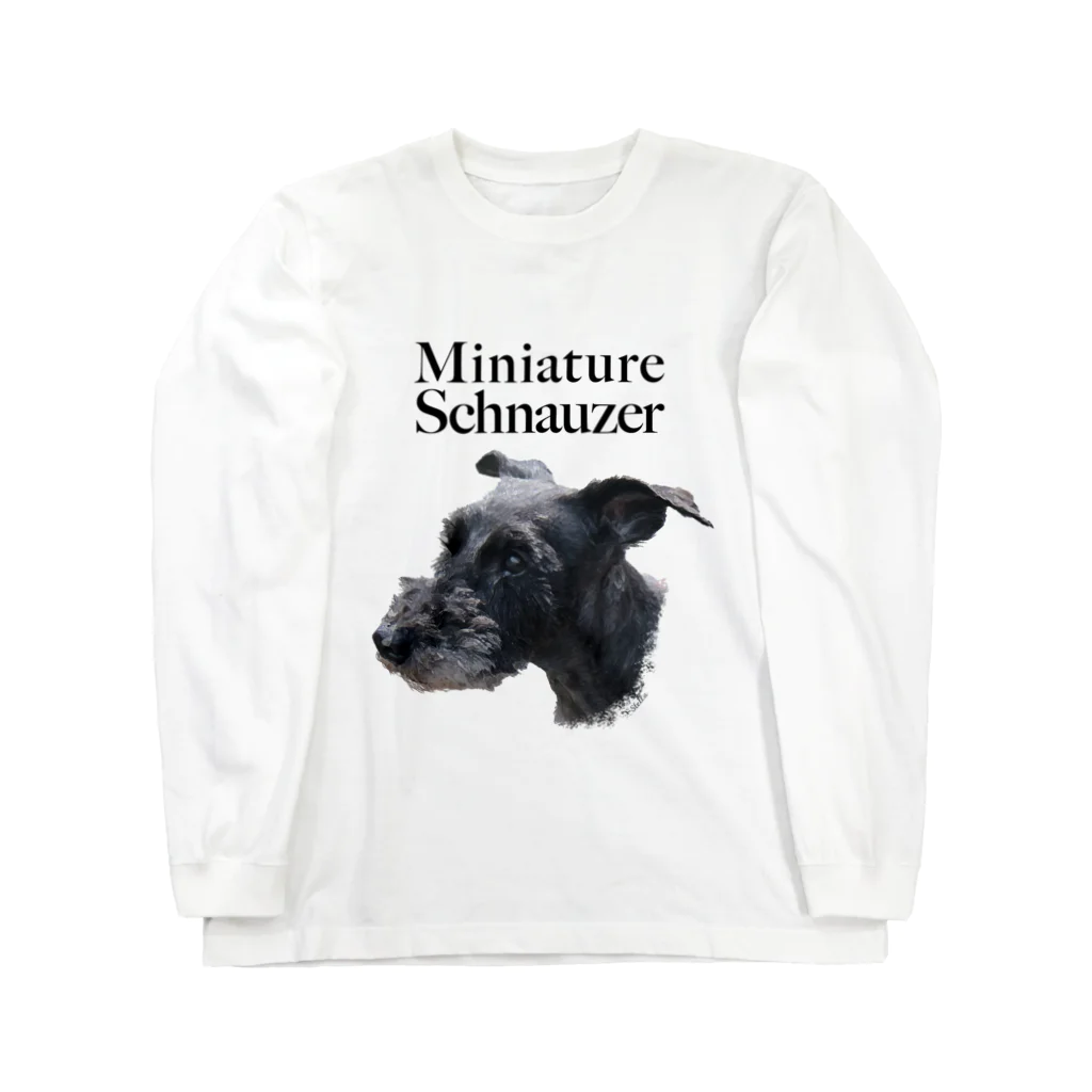 ayupachiのVintage Style M.Schnauzer ロングスリーブTシャツ