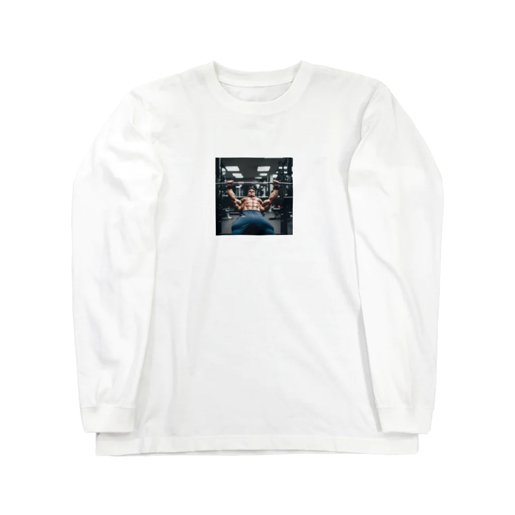 masa11253345の筋トレの定番、ベンチプレス！ Long Sleeve T-Shirt