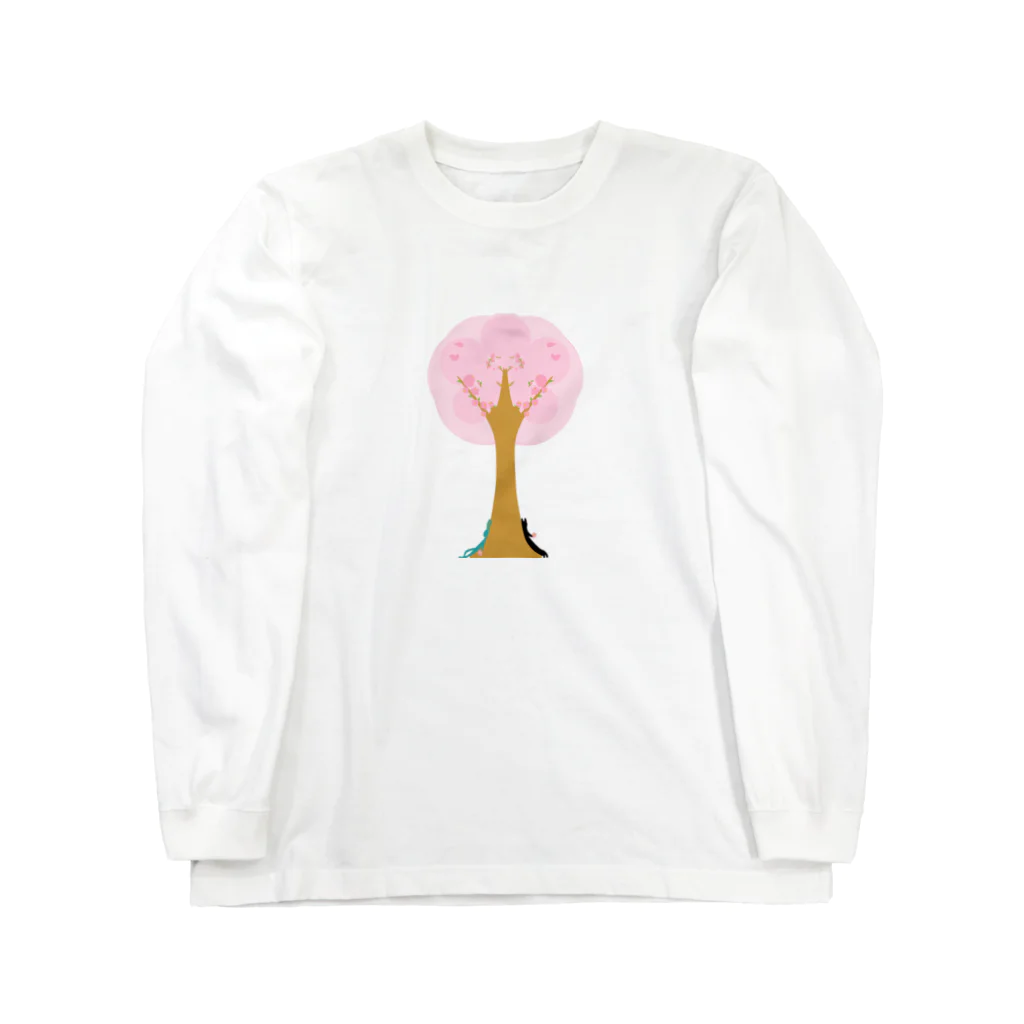 ウサネコ38のサクラ作ウサネコ Long Sleeve T-Shirt