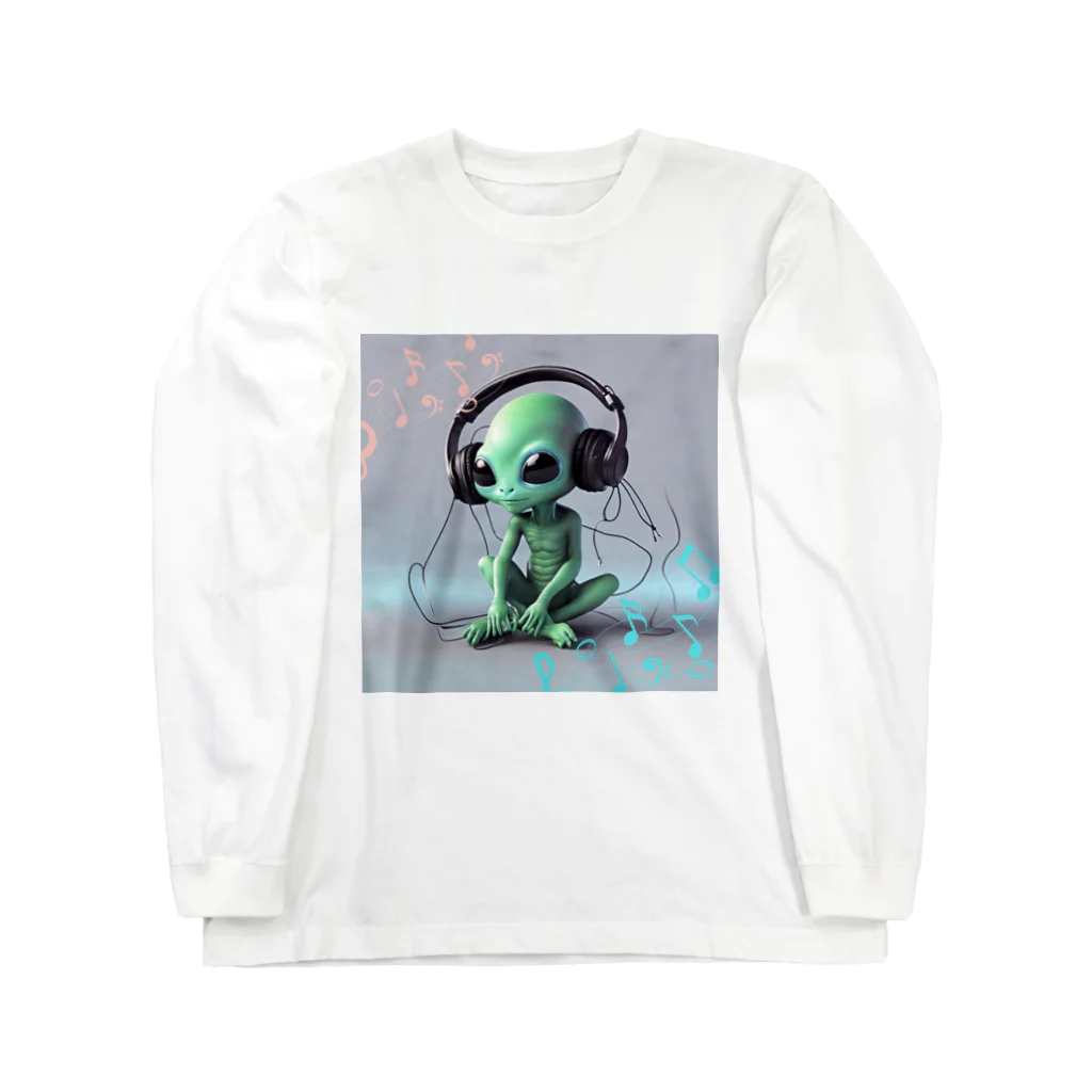 apple47の音楽を聴く宇宙人 Long Sleeve T-Shirt