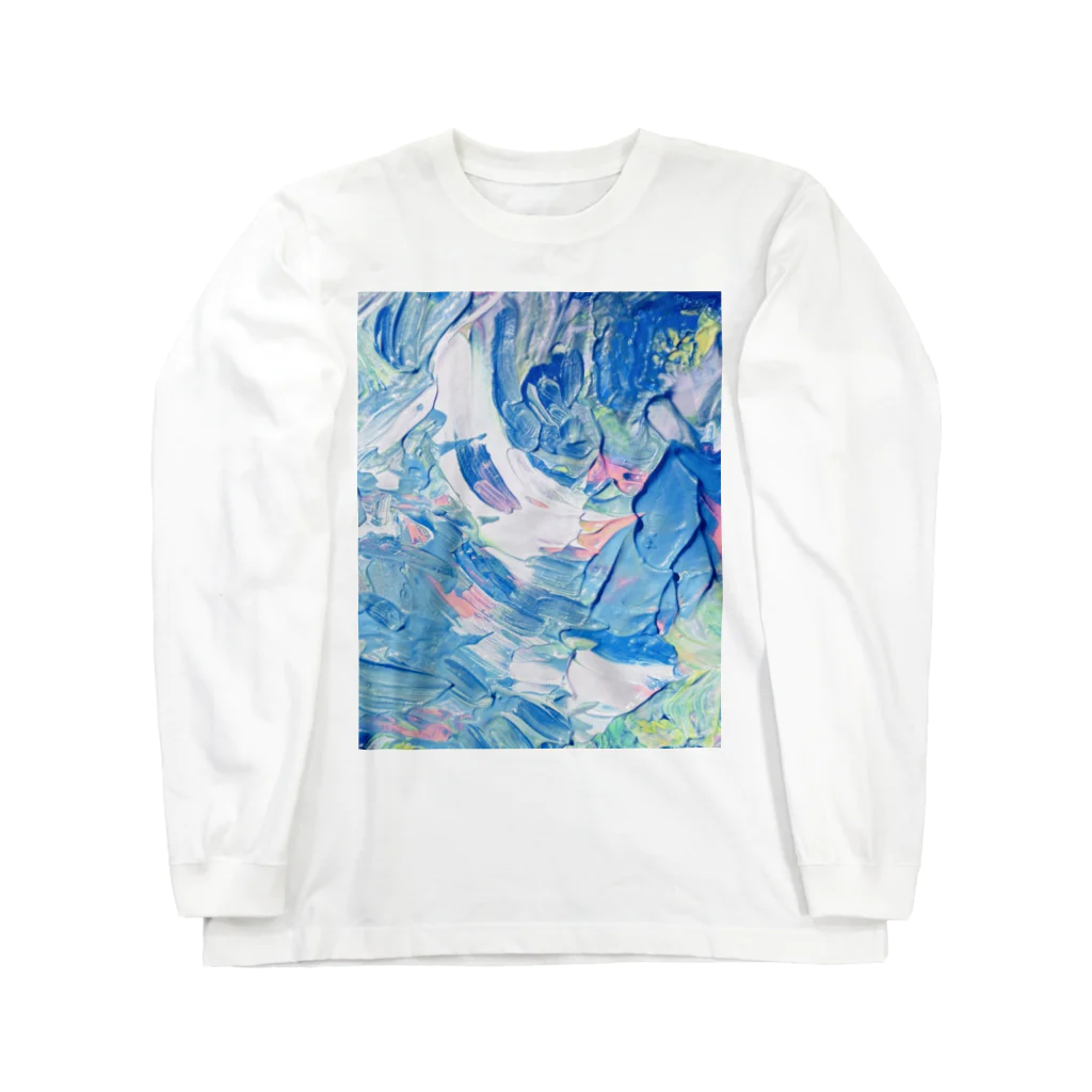 【抽象画】melty moon【フルイドアート】のデカルコマニーI ロングスリーブTシャツ