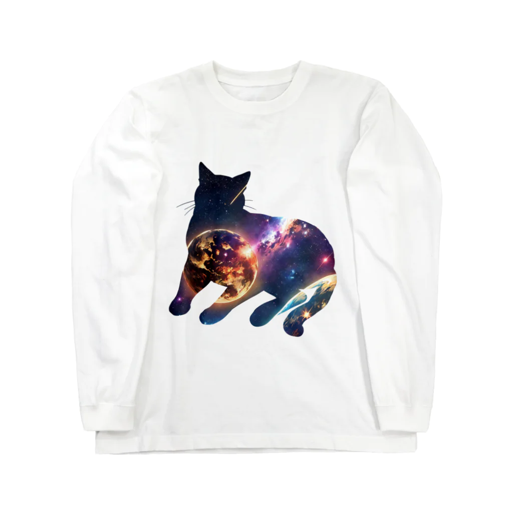 猫との風景の宇宙と猫003 Long Sleeve T-Shirt