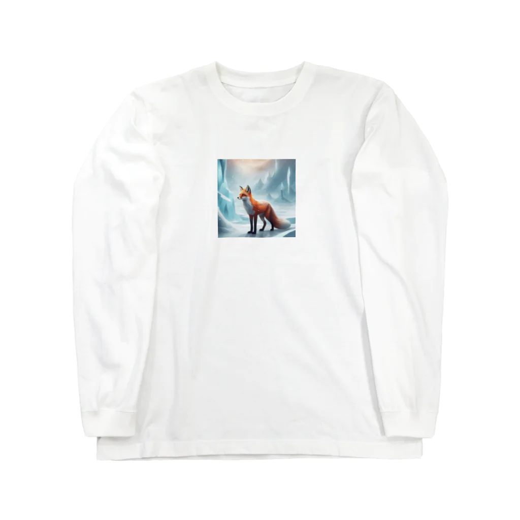 ブルーレイの氷山と狐 Long Sleeve T-Shirt