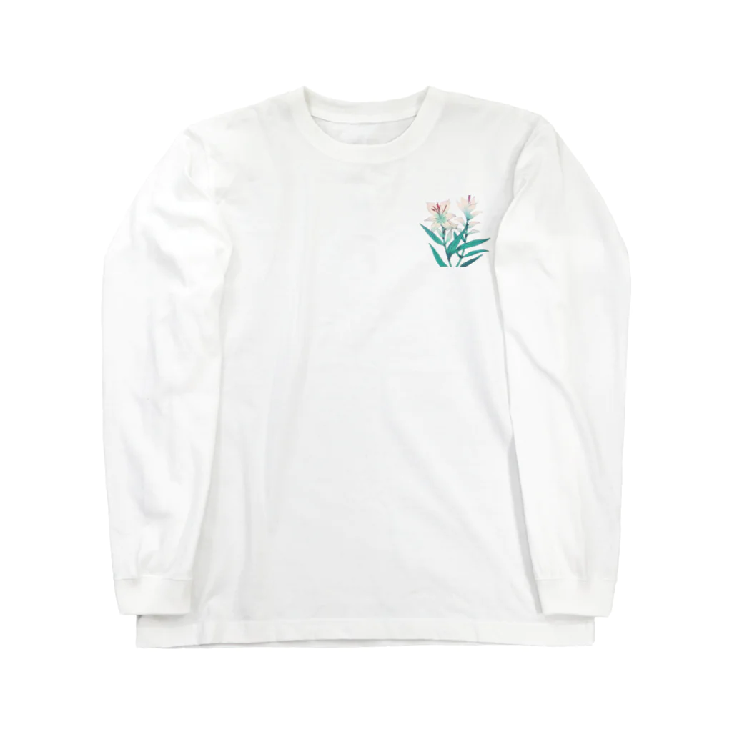 RetrowaveFlowerのRetrowaveFlower-イキシア- Long Sleeve T-Shirt