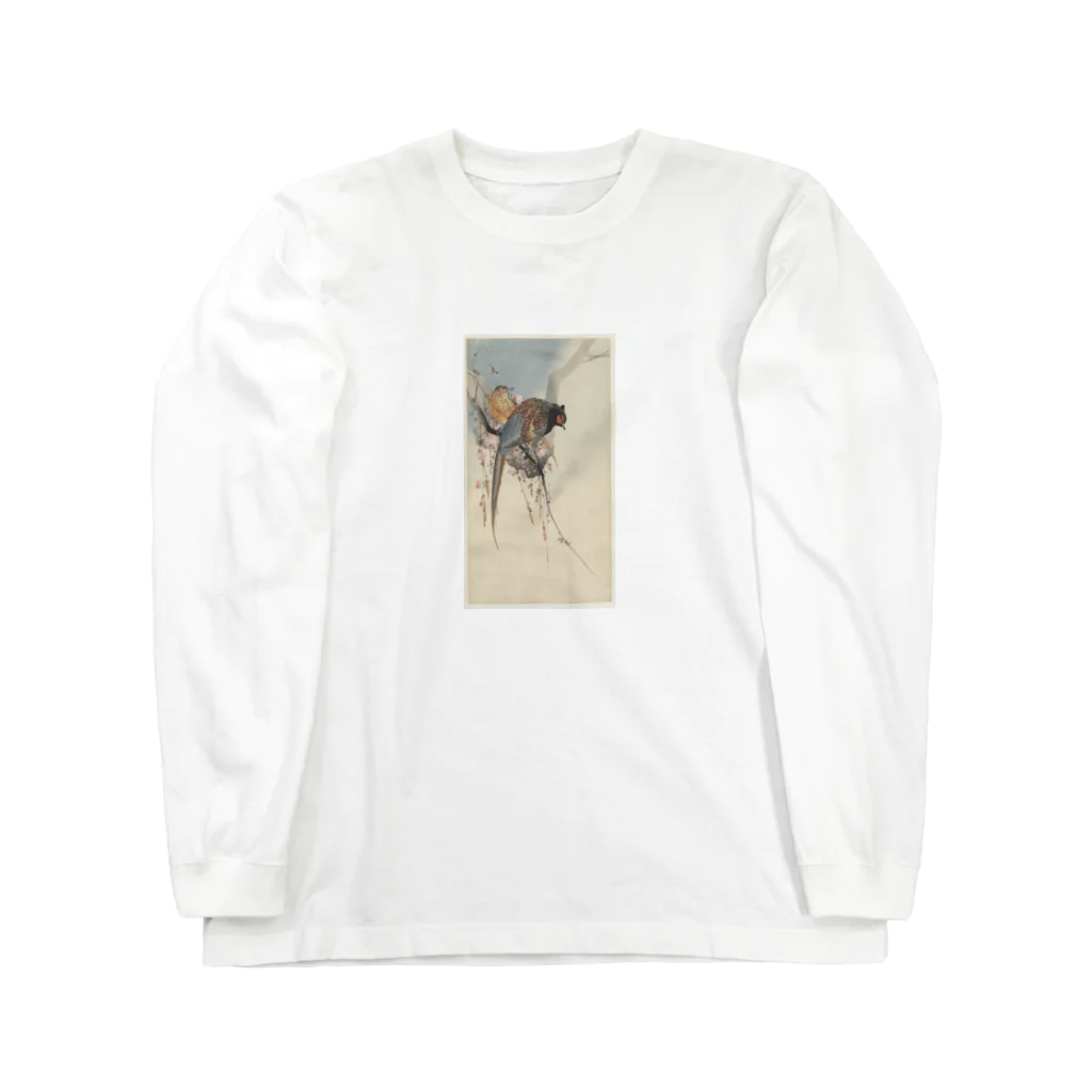 public2024のキジの夫婦と梅の花（1900年～1930年） Long Sleeve T-Shirt