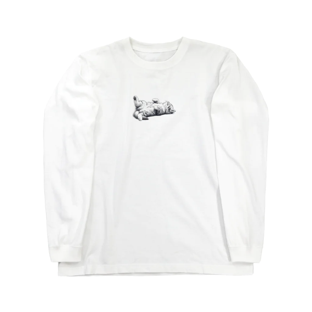 sansamのねこごろり/モノクロ Long Sleeve T-Shirt