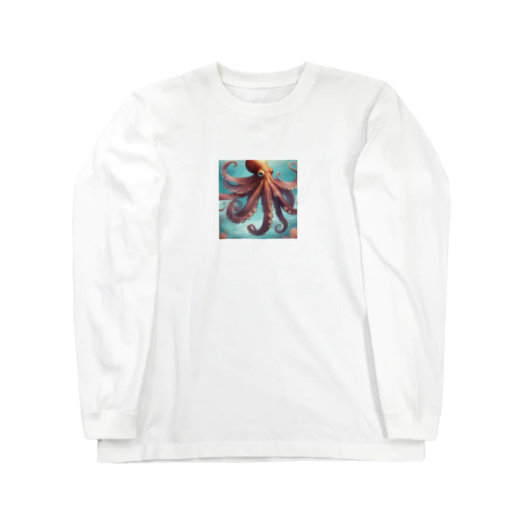 namuhatimanの海を泳いでいるタコ Long Sleeve T-Shirt