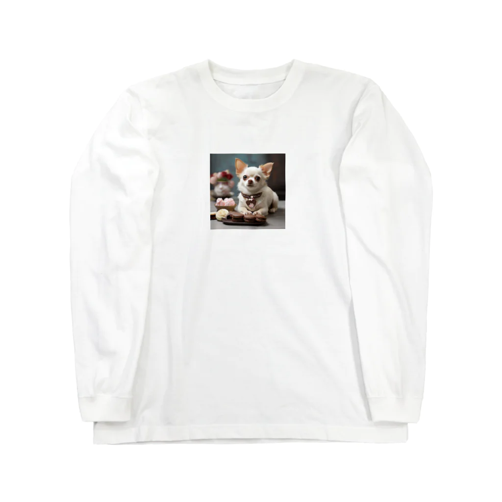 チワワ愛好家ショップのチワワと一緒に楽しむアフタヌーンティータイム！ Long Sleeve T-Shirt