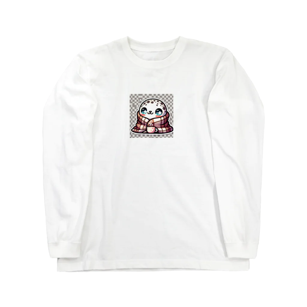 中村悠弥のブランケットにくるまるゴマフアザラシ Long Sleeve T-Shirt