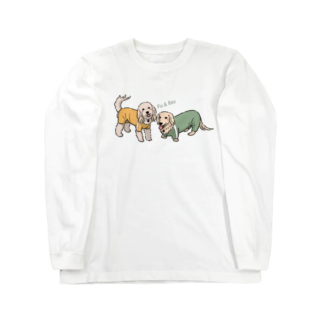 ワンこよみ時々ネコのおそろい ダックス&ダップー Reo＆Fu Long Sleeve T-Shirt