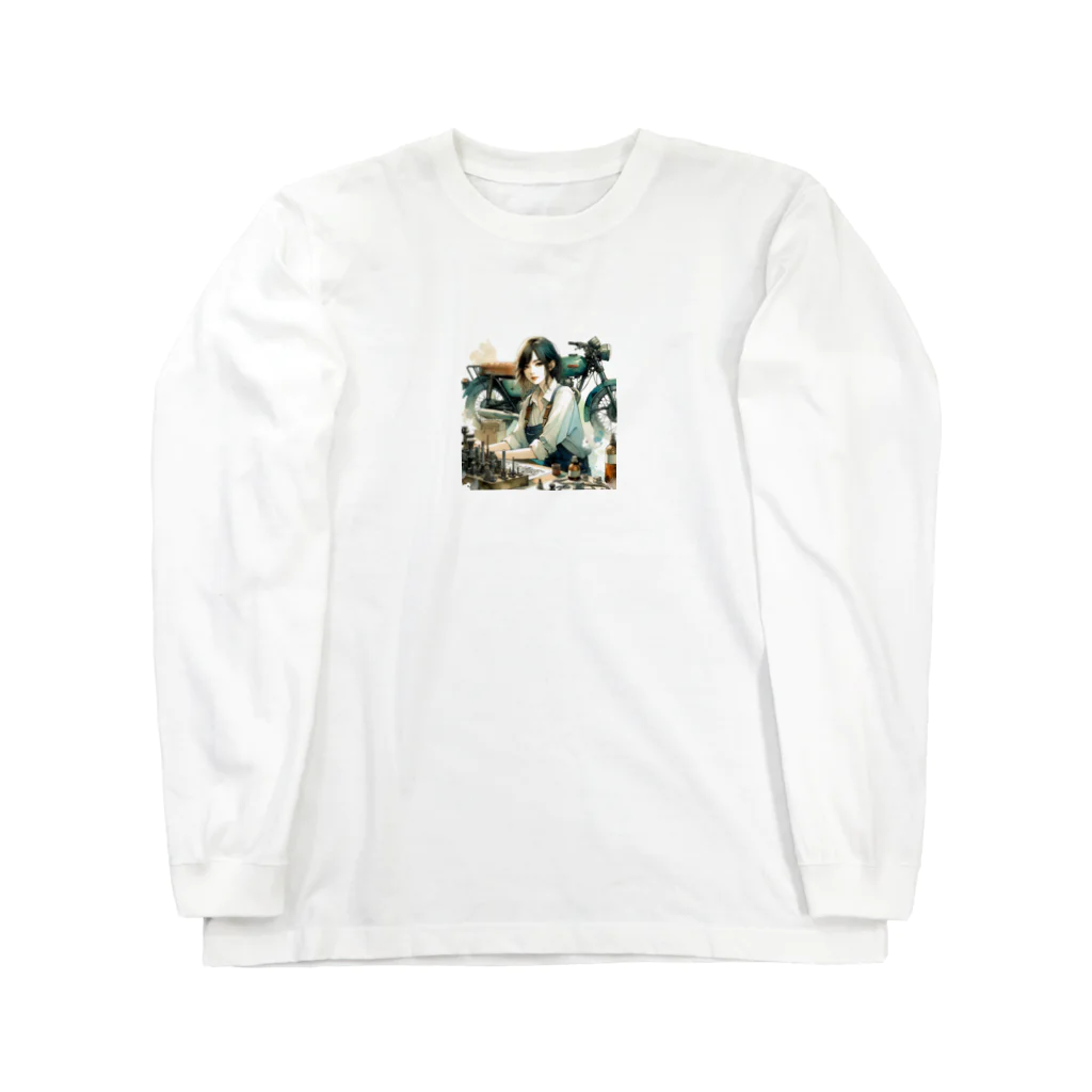 ヨーカズのバイク女子サキ Long Sleeve T-Shirt