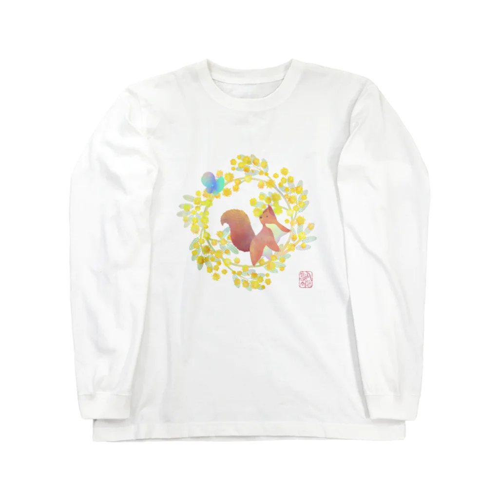 月の隠れ家のミモザリース Long Sleeve T-Shirt